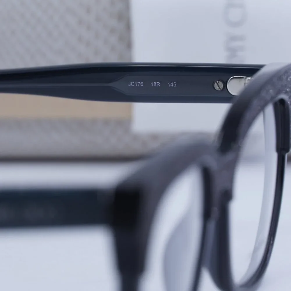 Jimmy Choo JC176 018R 00 Cat Eye Eyeglasses - Dark Gray Glittergy 49mm